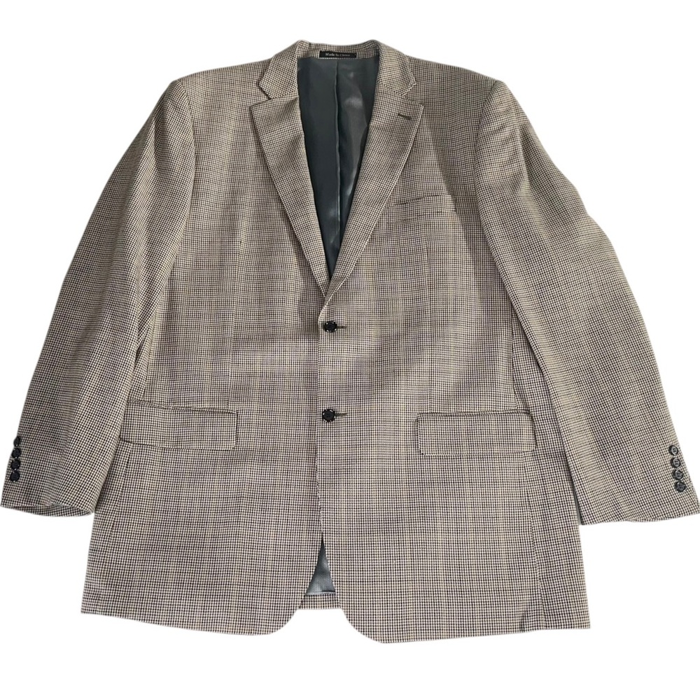 Pendleton Men’s 100% Wool Houndstooth Beige Blazer Sport Coat 48L - Picture 7 of 10
